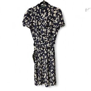 Lauren Ralph Lauren Navy blue and white floral dress size 14